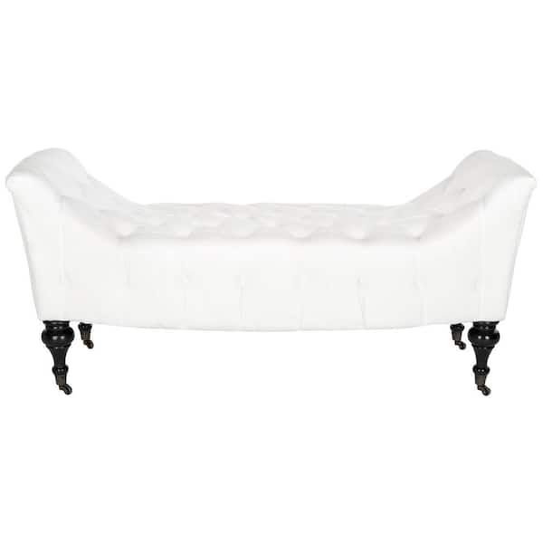 SAFAVIEH Georgette White Upholstered Entryway Bench