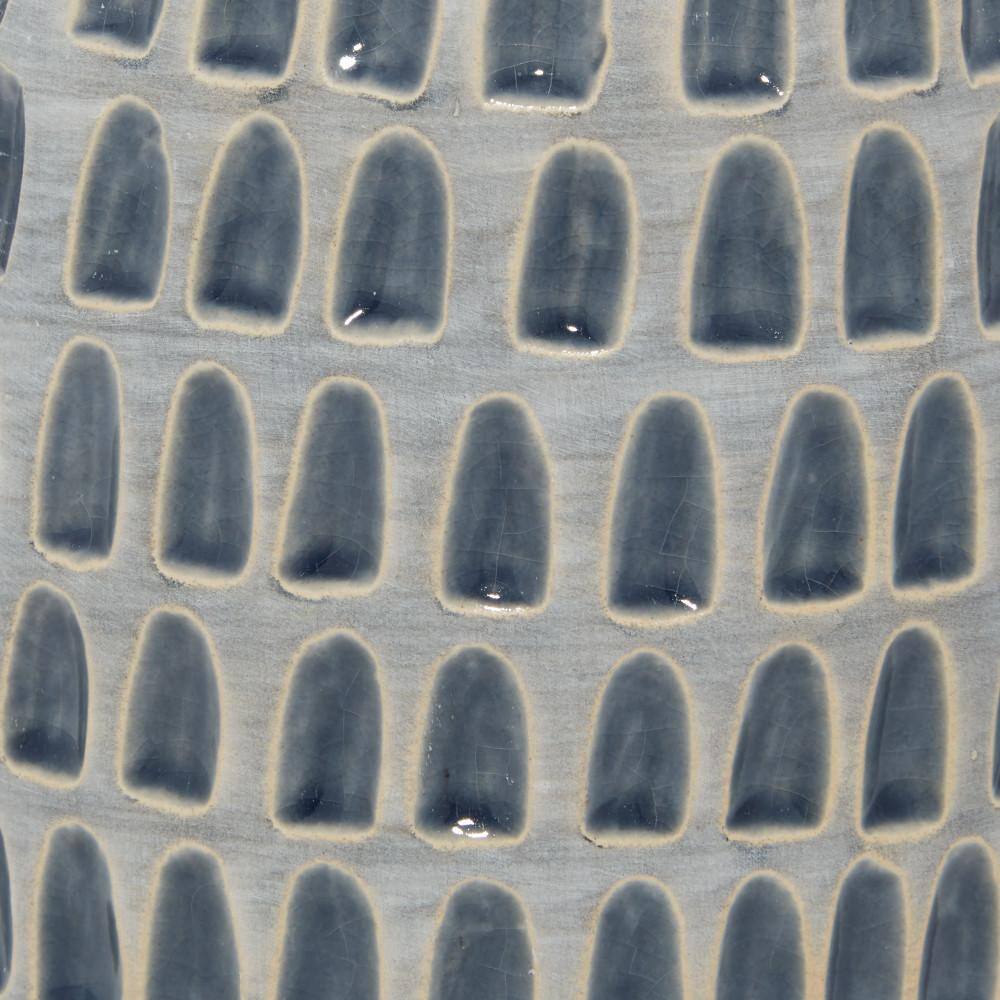 Gray Ceramic Patterned Urn-Shaped Table Vase Set