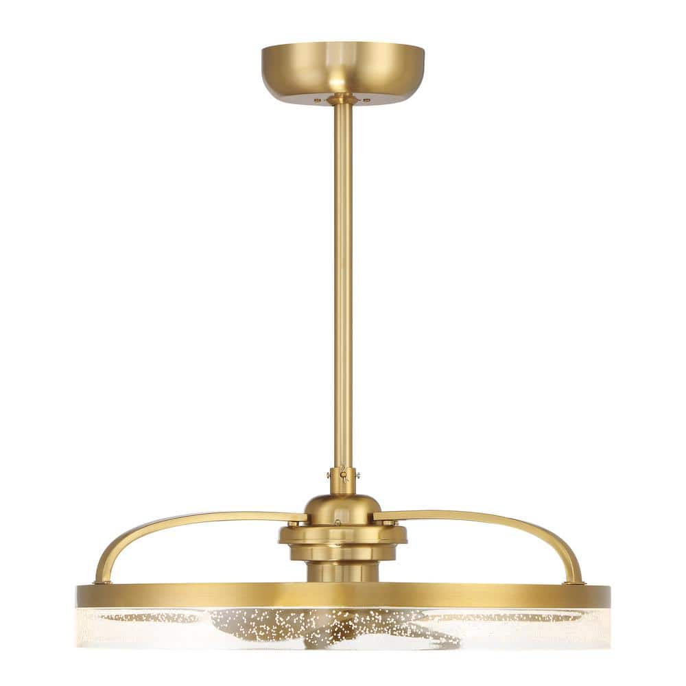 Lyria 24 in. W Indoor Warm Brass Integrated LED Ceiling Fan D'Lier with Clear Seeded Acrylic and Remote Control Included price history on PriceWatchPro