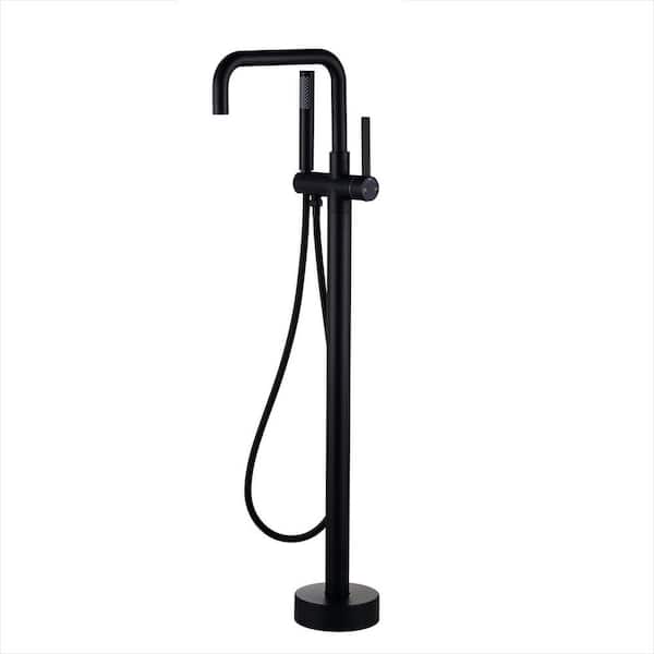 Single-Handle Freestanding Tub Faucet with Hand Shower in. Matte Black