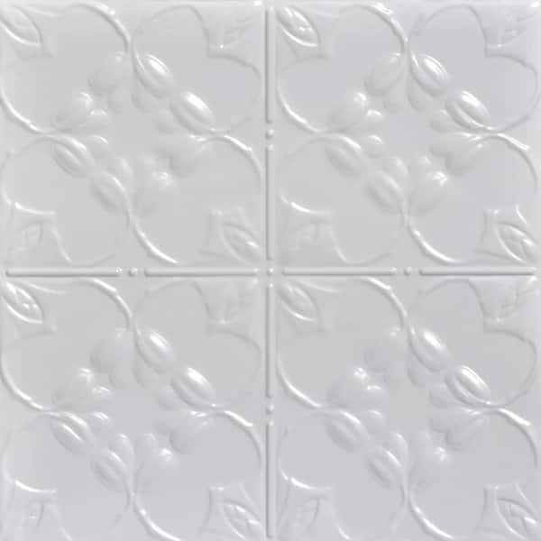 Lilac White 2 ft. x 2 ft. Decorative Nail Up Tin Ceiling Tile (48 sq. ft./case)