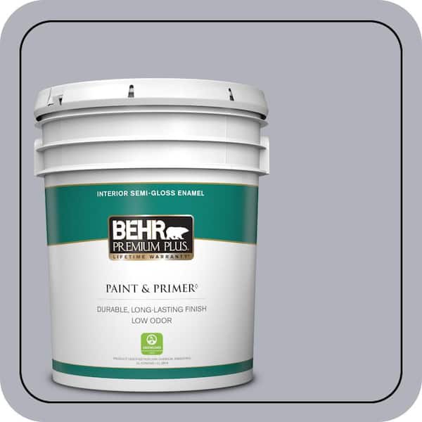 BEHR PREMIUM PLUS 5 gal. #N540-3 Vanity Semi-Gloss Enamel Low Odor Interior Paint & Primer