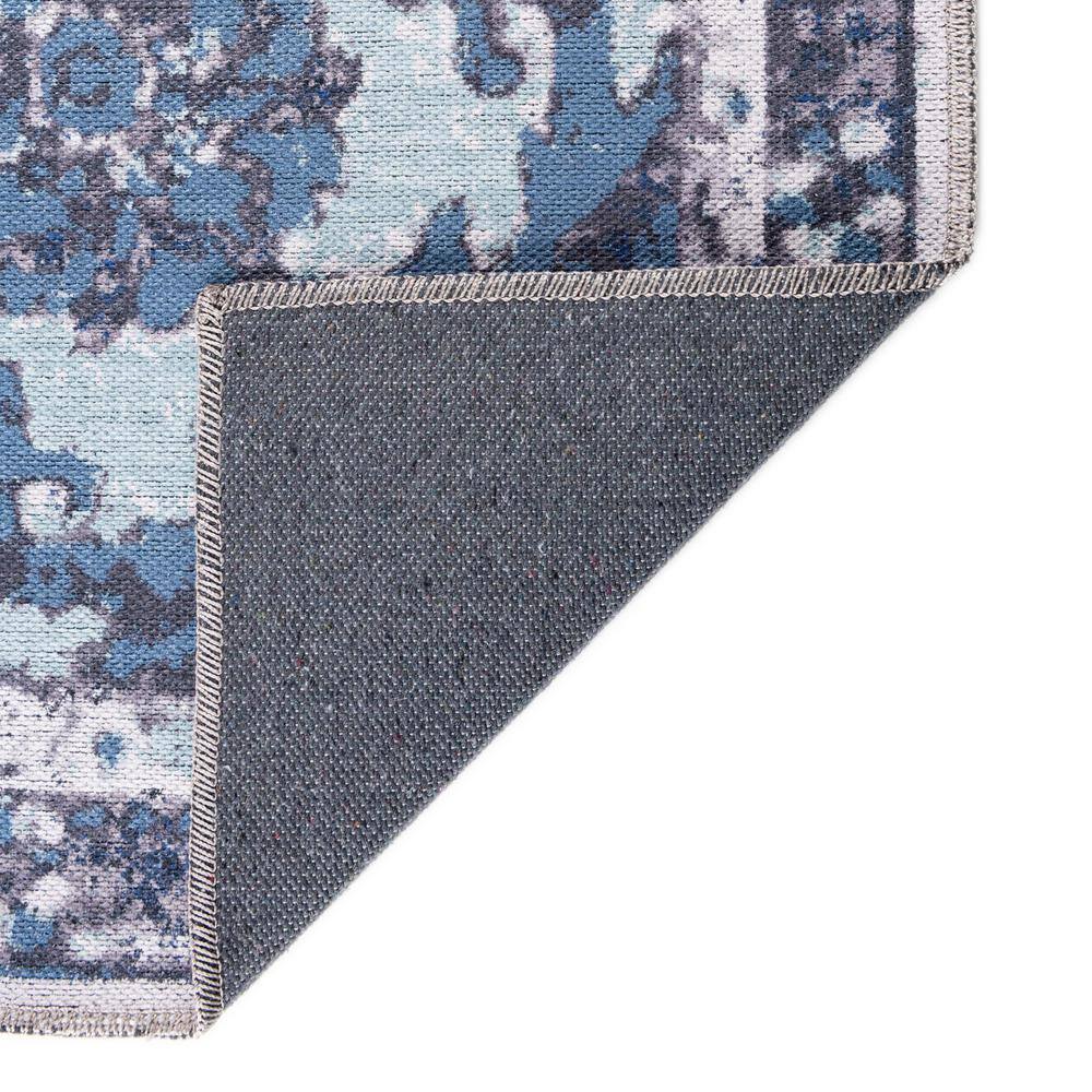 Navy Blue Medallion Synthetic 9' x 12' Washable Area Rug