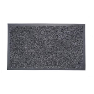 Door Mat Front Indoor Outdoor Doormat,Small Heavy Duty Rubber Outside Floor  Rug for Entryway Patio Waterproof Low-Profile,17x29,Grey