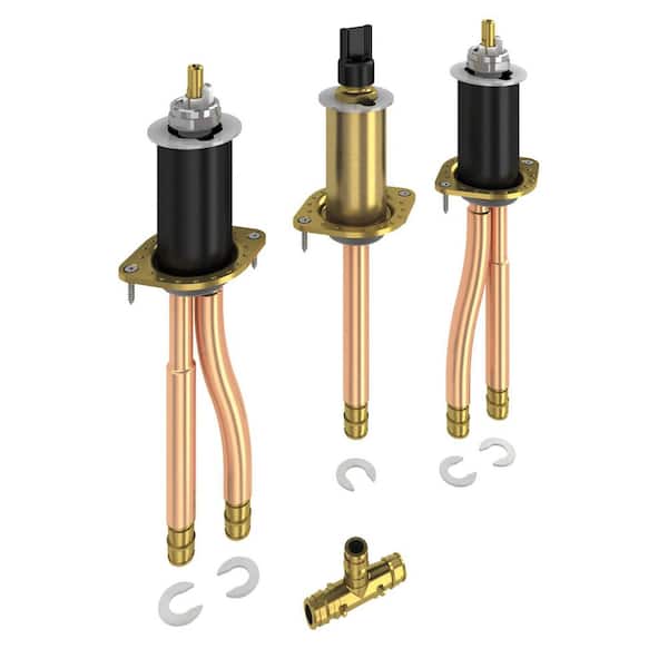 2-Handle Flexible Mount Roman Tub Faucet Rough-In Kit with PEX Cold Expansion