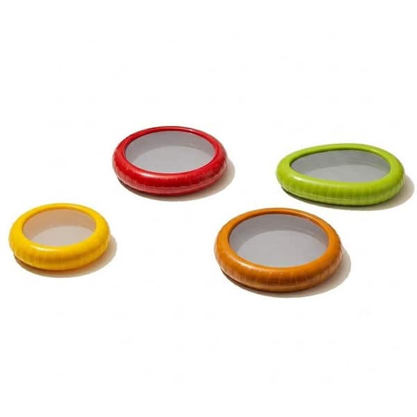 4-Piece Airtight Silicone Fruit and Vegetable Keeper Set with Leakproof Seal for Fridge Storage and Food Freshness