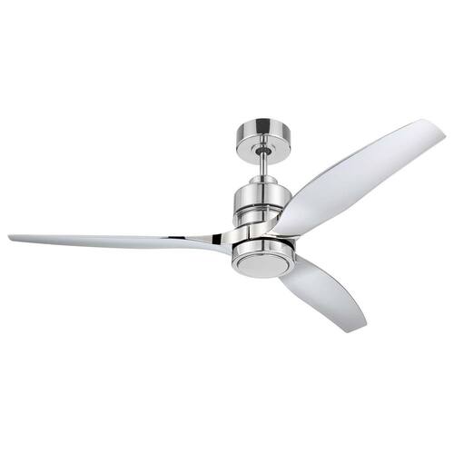 Sonnet Wi-Fi 52 in. Indoor Brushed Polished Nickel Smart Ceiling Fan w/ Wi-Fi Enabled Remote & Integrated LED Light Lighting