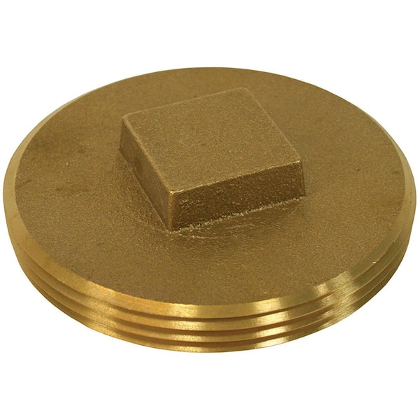 5 in. Brass Raised Head Cleanout Plug 5-1/2 in. O.D. for DWV