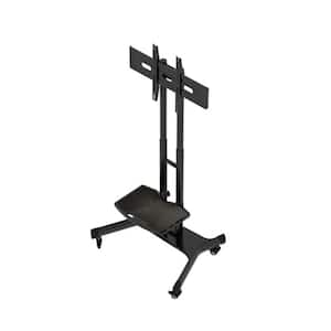 Universal Swivel TV Standalone Mount for 32 in.-80 in. TVs with Adjustable Table Top, Tiltable and Locking Wheels, Black