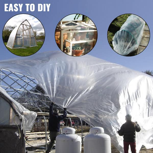 Greenhouse Film Clear 6 Mil 4 Year Polyethylene Plastic 10ft x 50ft