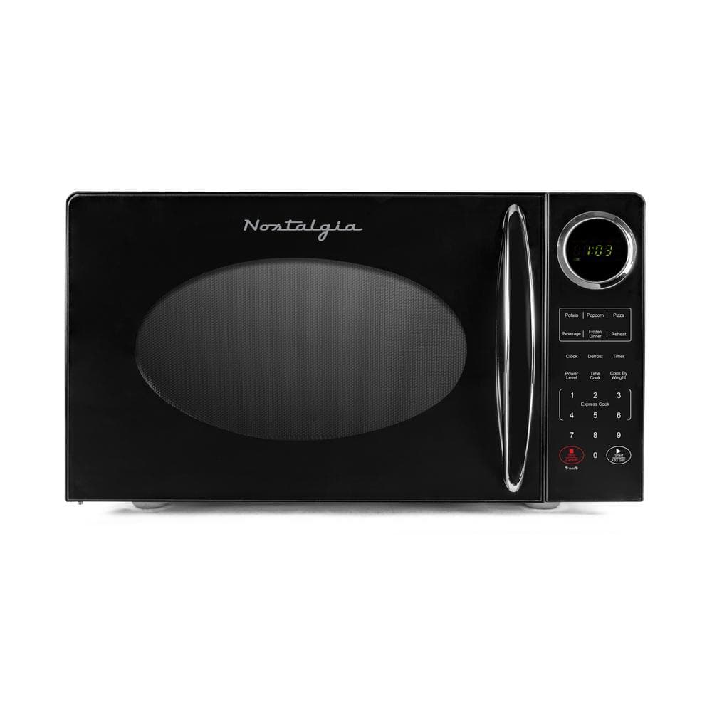 Nostalgia 0.9 cu. ft. Countertop Microwave Oven, Black