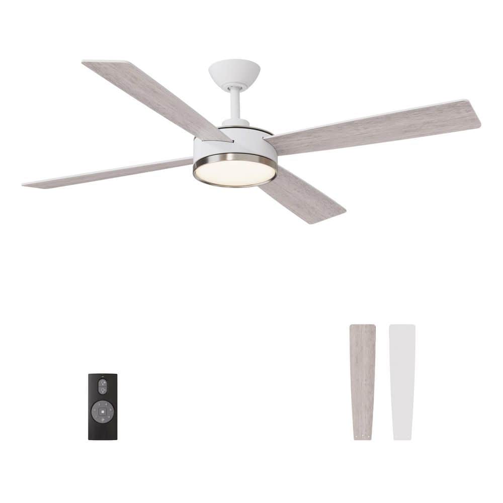 Nexa 54 in. Indoor Modern Matte White Ceiling Fan with Color Changing Integrated LED Light and Remote Included price history on PriceWatchPro