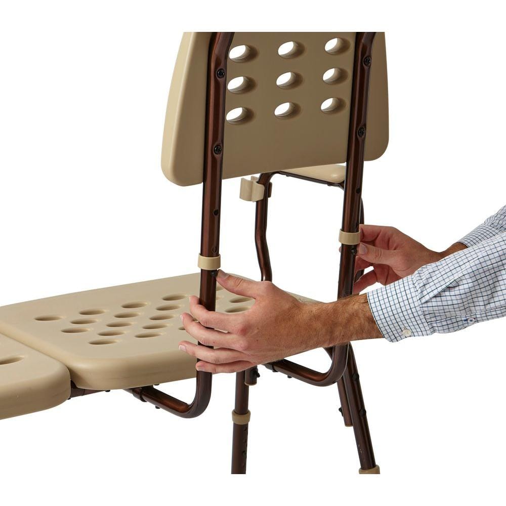 Adjustable Dark Bronze Aluminum Shower Transfer Bench