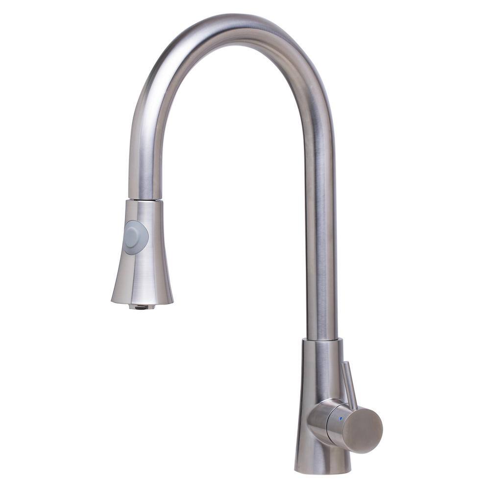 Brushed Stainless Steel Pull Down Kitchen Faucet with Spray