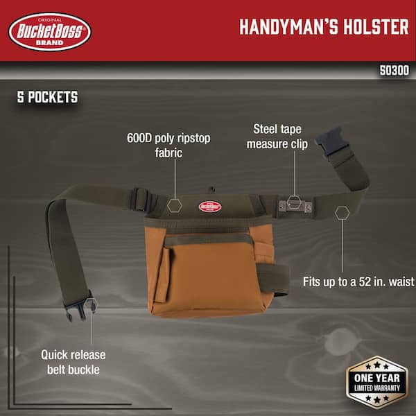 10 in. 5-Pocket Handyman's Holster Tool Belt Pouch