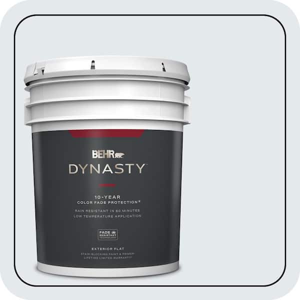 BEHR DYNASTY 5 gal. #PPL-54 Snow Cloud Flat Exterior Stain-Blocking Paint & Primer