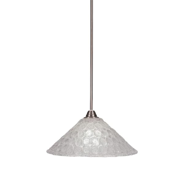 Unbranded Madison 100-Watt 1-Light Brushed Nickel Bowl Mini Pendant Light with Glass Shade