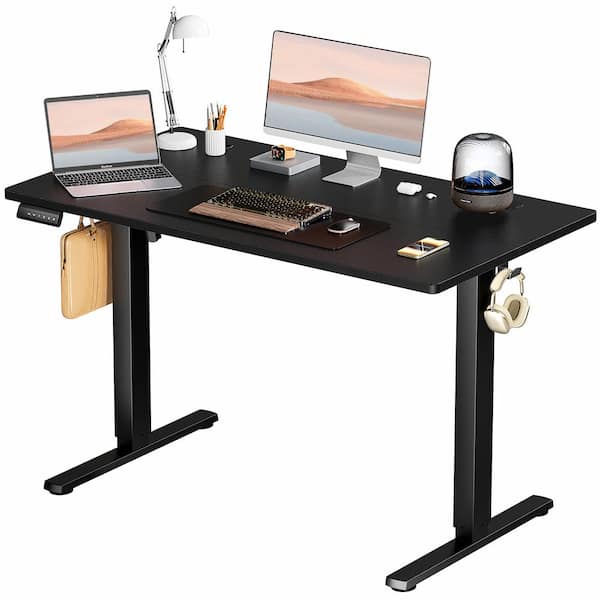 FIRNEWST 48 in. Rectangular Black Electric Standing Computer Desk Height Adjustable Sit or Stand Up