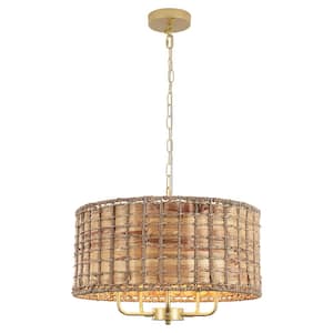 ADSENSTY 5 - Light Distressed White Drum Natural Rattan