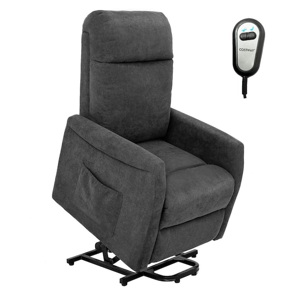 Costway Grey Power Lift Recliner Chair for Elderly Living Room Chair w/Remote Control
