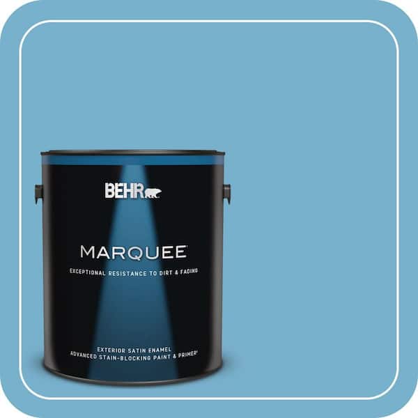 BEHR MARQUEE 1 gal. #550D-5 Ocean Cruise Satin Enamel Exterior Paint & Primer