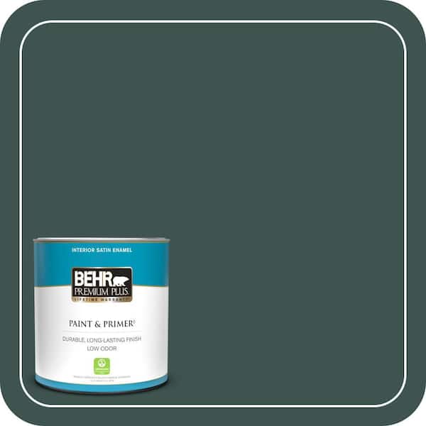 BEHR PREMIUM PLUS 1 qt. #480F-7 Sycamore Tree Satin Enamel Low Odor Interior Paint & Primer
