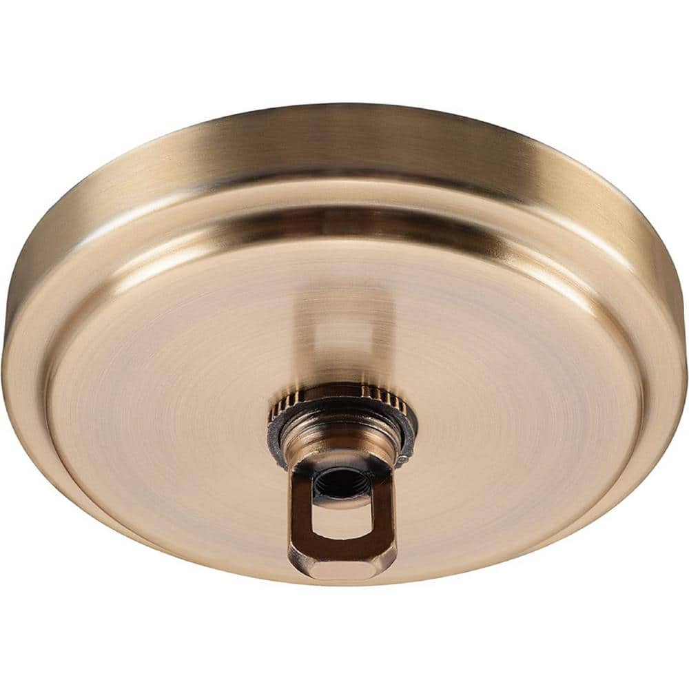 Warm Brass Round Chandelier Fixture Canopy Kit