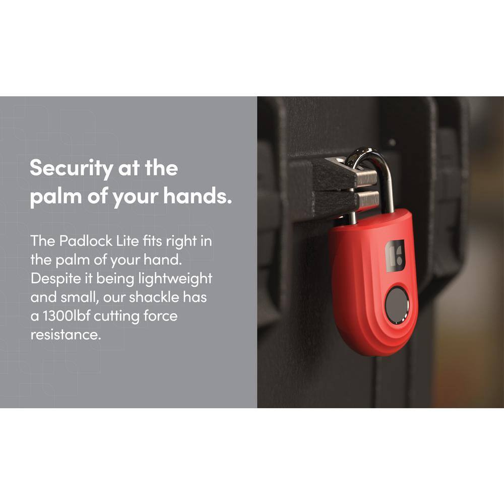Red Keyless Fingerprint Padlock with Mobile App