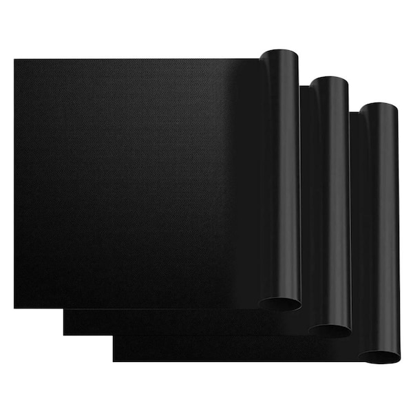 23 in. x 16.2 in. Non-Stick Heavy Duty Oven Liners Set for Bottom of Electric Oven by Grill Magic, Black (3-Pack)