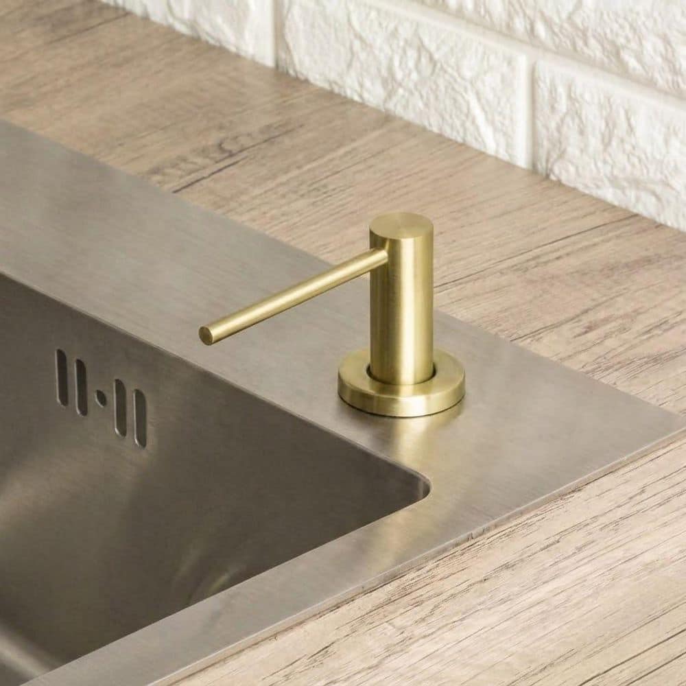 PURIFICACION GARCIA✨ベルテッド　ソフトレザー　ゴールド金具 Wudkey Champagne Gold Kitchen Sink Soap Dispenser with Built in