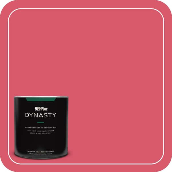 BEHR DYNASTY 1 qt. #130B-6 Dragon Fruit Semi-Gloss Enamel Interior Stain-Blocking Paint and Primer