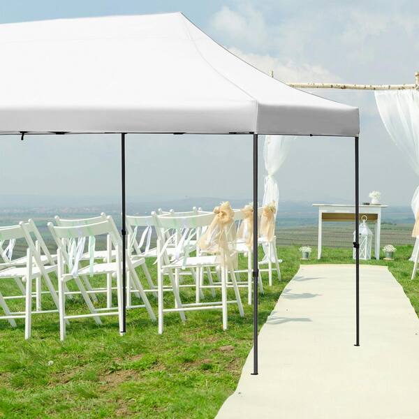 Sudzendf 10 ft. x 15 ft. 3 Height Adjustable White Pop Up