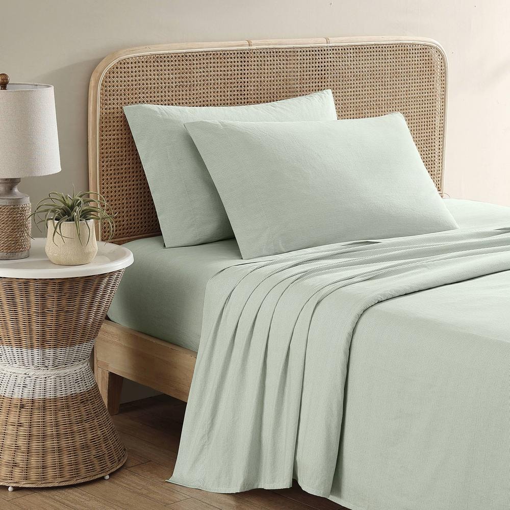 Spring Green Cotton Percale King Sheet Set with Deep Pockets
