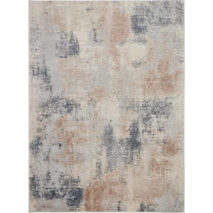 Rustic Textures Beige/Grey 9 ft. x 13 ft. Abstract Contemporary Area Rug