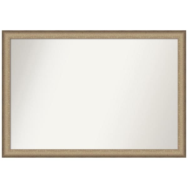 Amanti Art Elegant Brushed Bronze Narrow 39 in. W x 27 in. H Rectangle Non-Beveled Framed Wall Mirror in Bronze