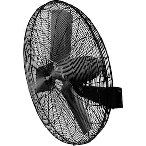 30 In Black 2-Speed Oscillating High Velocity Industrial Wall Fan with Adjustable Angle, Aluminum Blades