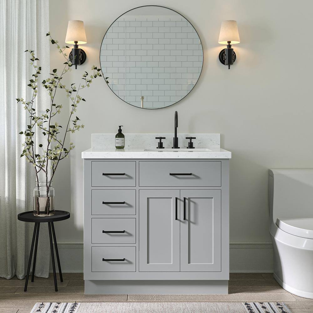 Hepburn 36" Gray Hardwood Freestanding Single Vanity Set