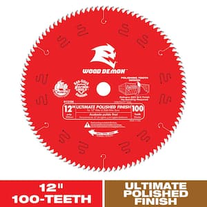 12in. x 100-Tooth Ultimate Polished Finish Saw Blade for Wood