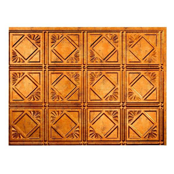 Fasade Traditional 4 18 in. x 24 in. Muted Gold Vinyl Decorative Wall Tile Backsplash 18 sq. ft. Kit