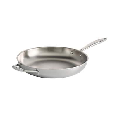 Gourmet Tri-Ply Clad 12 in. Stainless Steel Frying Pan with Helper Handle