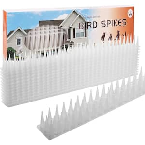 16.92 ft. Clear Plastic Bird Deterrent Spikes, Anti Bird Cat Defender Repellent, Outdoor Fence Spikes for Small Animals