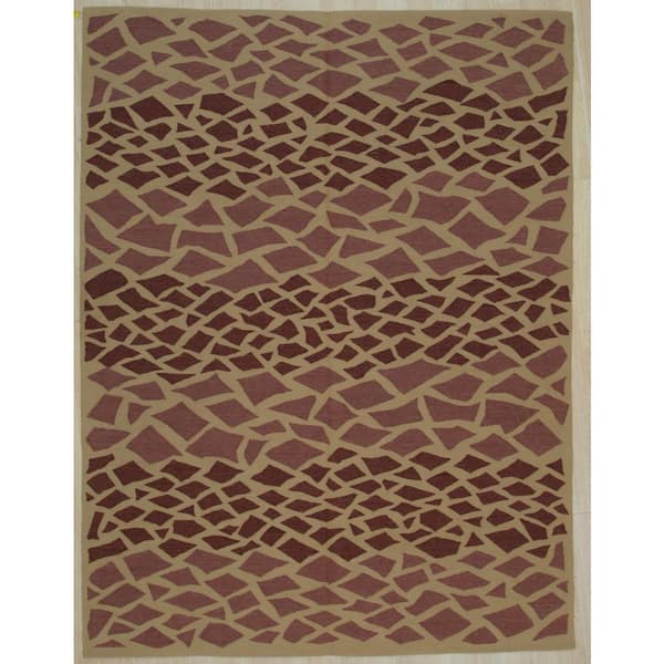 EORC Pink 6 ft. x 8 ft. Handwoven Wool Modern Flat Weave Area Rug