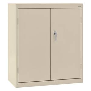 Classic Series Steel Counter Height Storage Cabinet with Adjustable Shelves in Putty (42 in. H x 36 in. W x 18 in. D)