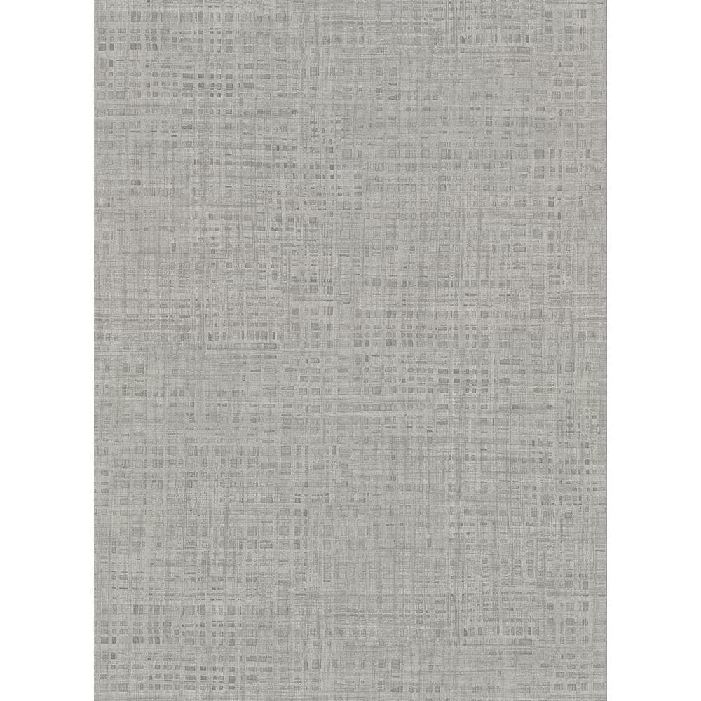 Photos - Wallpaper Montgomery Pewter Faux Grasscloth Pewter  Sample 2921-50928SAM