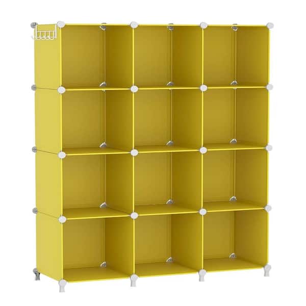 49.2 in. H x 35.5 in. W x 11.8 in. D Yellow 12- Cube Organizer