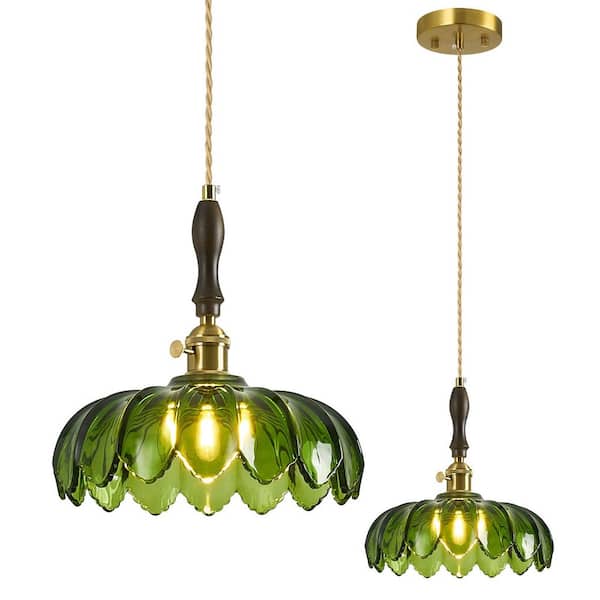 ZHLWIN Home Lighting 60-Watt 1-Light 10.03 in. Modern Green Glass