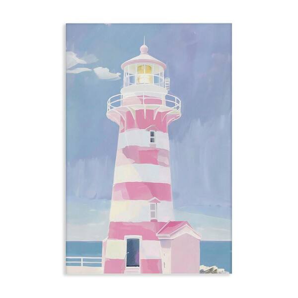 Stupell Industries Muted Coastal Lighthouse by Arlington Prints Unframed Nature Graphic Art Print 30 in. x 20 in.