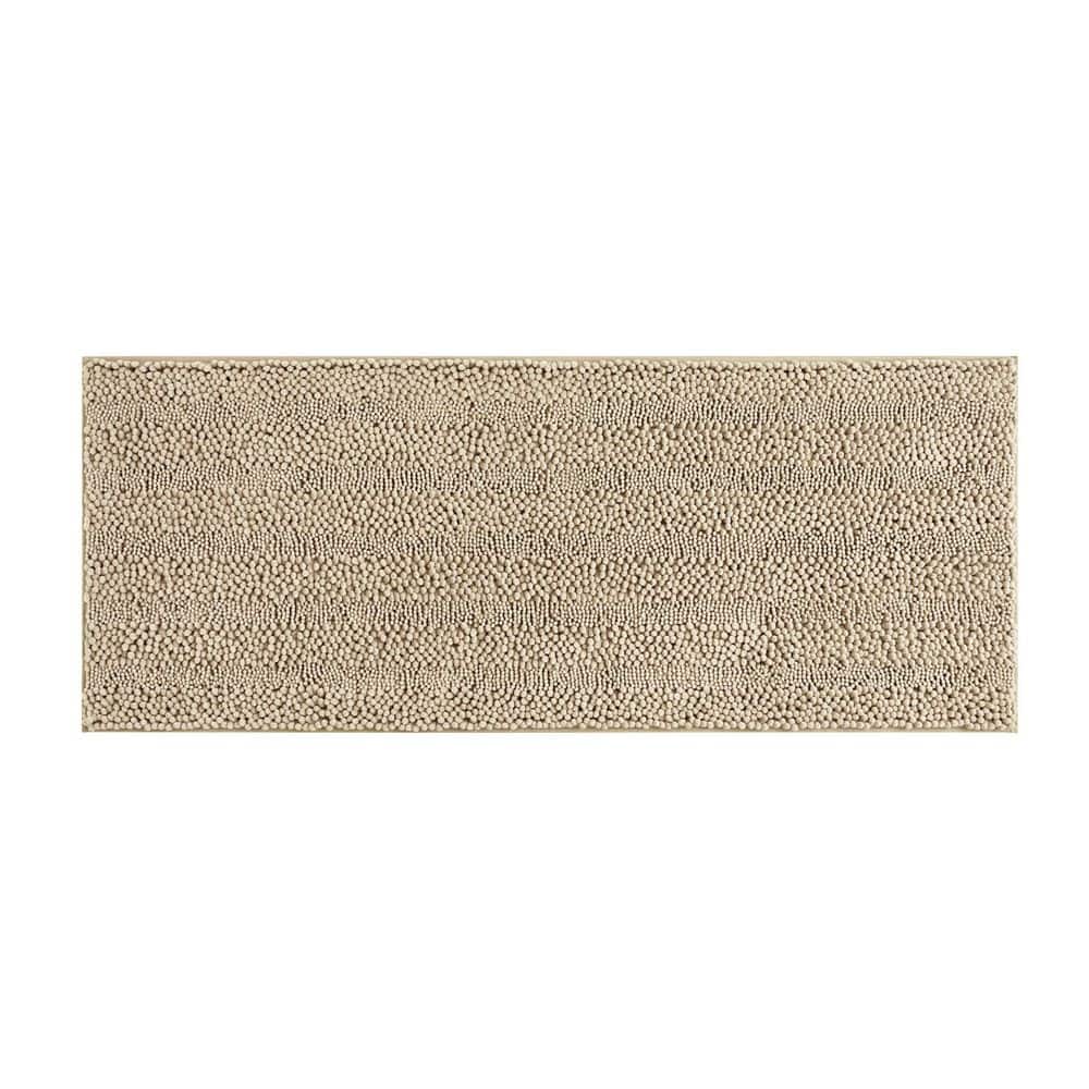 Astor With TPR Backing 24 in. x 60 in. And 17 in x 24 in Linen Solid Color Polyester Rectangle Bath Mat 2 PIECE SET