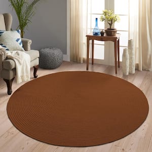 Braided Cocoa 6' Reversible Indoor/Outdoor Round Area Rug