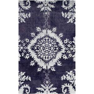 Stone Wash Deep Purple 5 ft. x 8 ft. Floral Area Rug